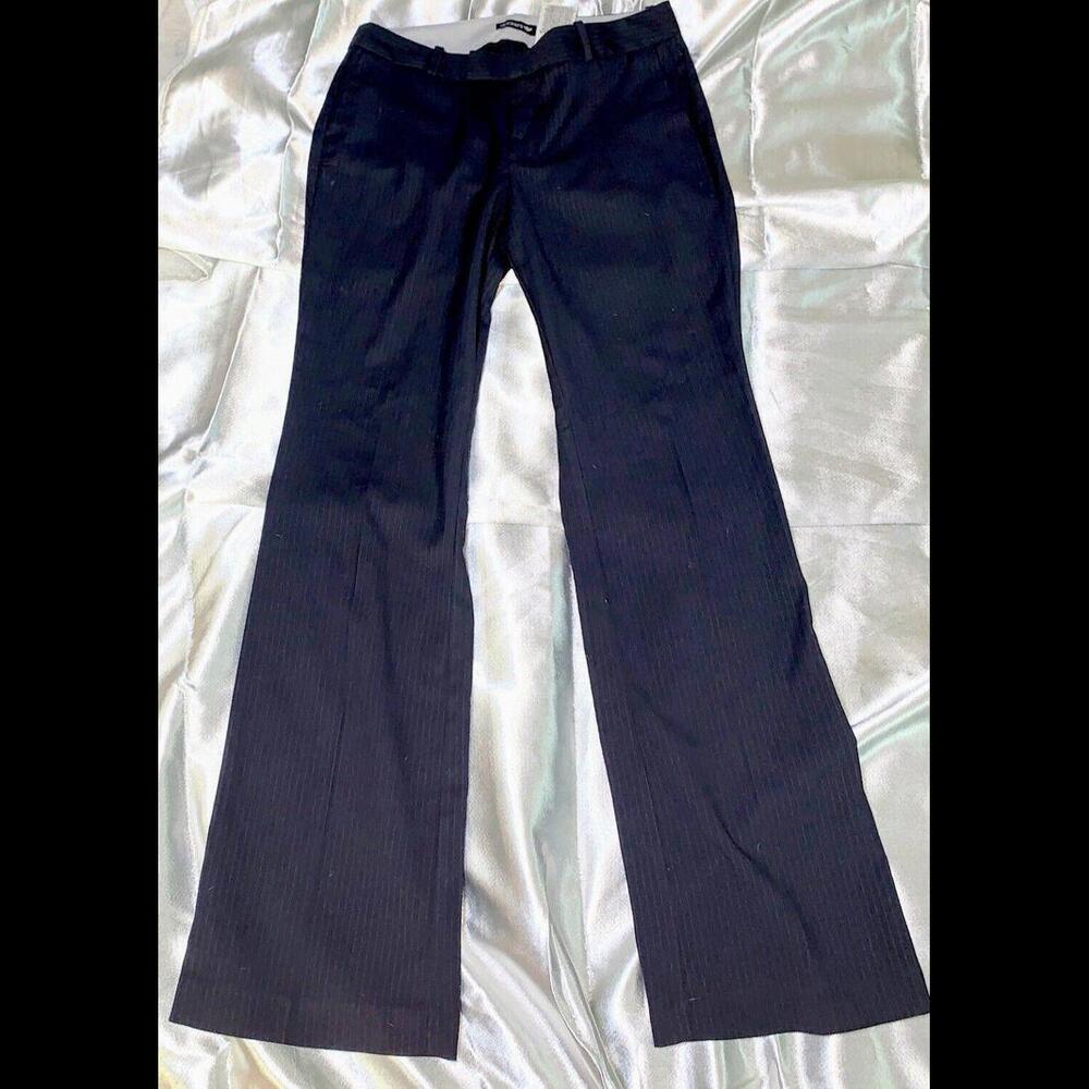 Dockers Flattering Women’s 4M Navy Boot Leg Striped Polyester Pant Pockets